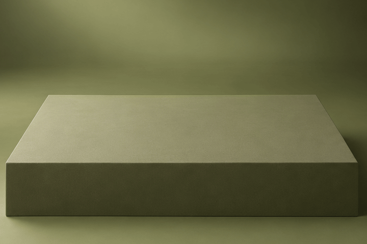 3D illustration in four steps: an empty plinth, then a folded white gi jacket, then folded white gi pants beside it, then a white belt coiled on the jacket